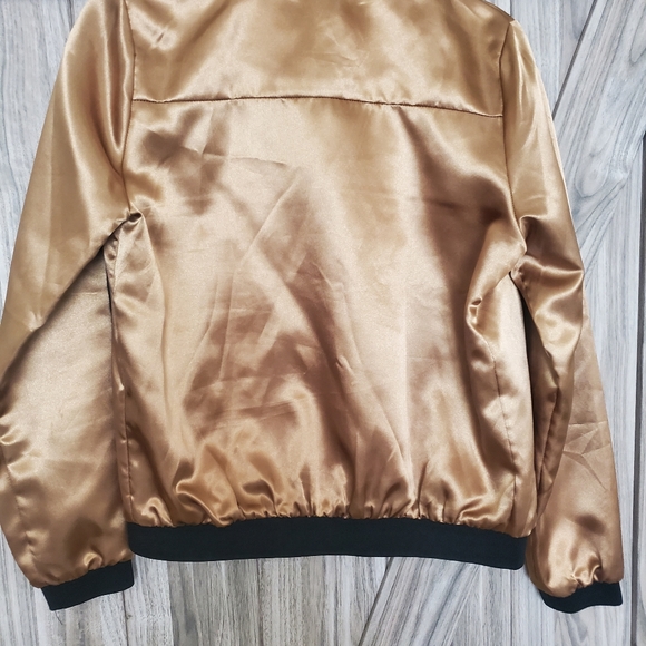 Don't ask why bronze Bomber jacket EUC - Picture 5 of 6